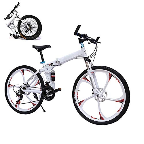 Folding Bike : Professional Racing Bike, Folding Outroad Bicycles, Adult MTB Foldable Bicycle, Folding Mountain Bike, Folding Mountain Bike, 21 * 24 * 27 * 30-Speed, 24 * 26-inch Wheels Outdoor Bicycle