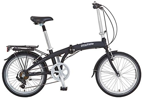 Folding Bike : Prophete Unisex Adult Aluminium Folding Bike 20 Inches RH 30 cm Matte Black