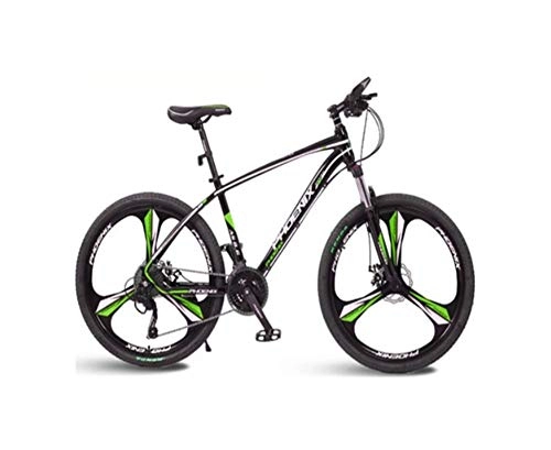 Folding Bike : QHKS Bicycle Folding Mountain Bike Bicycle (Color : Black green, Size : 26 inches)