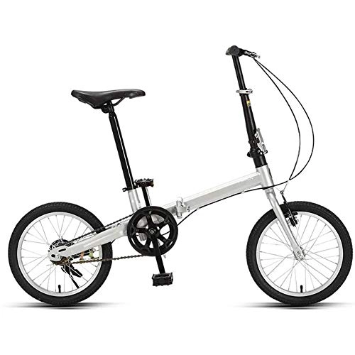 Folding Bike : QinnLiuu Bicycle, Foldable Bicycle, Adult Male And Female Ultra-light Portable Small Student, Shock-absorbing Ultra-light Student, Adult Bicycle, 16 Inch, 2