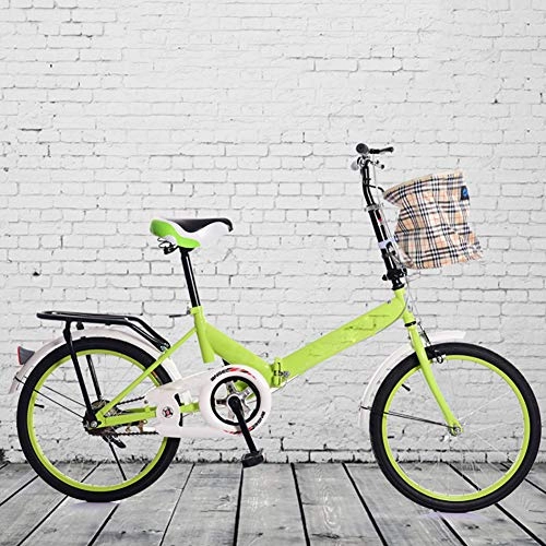 Folding Bike : QinnLiuu Folding Bicycle, Adult Folding Bicycle, 20 Inch, Unisex, with Basket, Rear Seat, Light Weight, High Carbon Steel Commuting Tool, 4