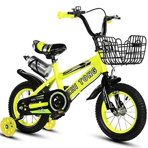 Folding Bike : QMMCK Bicycles, 12 Inches, 18 Inches, with Training Wheels, Water Bottle Type, Rear Seat Type, Suitable for Beginners To Ride (8, 18inch)