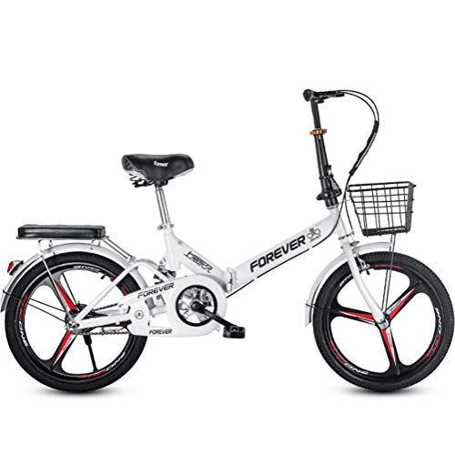 Folding Bike : QMMCK Folding Bicycle, 16 Inches, 20 Inches, Single Speed, Variable Speed, Spoke Wheel, One Wheel, Ultra Light, Portable, Suitable for Office Workers and Students (9, 16inch)