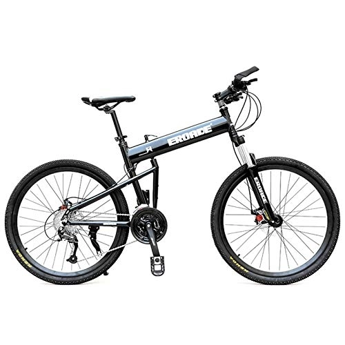 Folding Bike : QMMD 26-Inch / 29-Inch Mountain Bikes, Men's Foldable Frame Bicycle, Adult Aluminum Frame Mountain Trail Bike, 24-27-30-Speed Hardtail Mountain Bike, Anti-Slip Bikes, 26 Inch blue, 24 speed