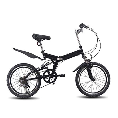 Folding Bike : QNMM Folding Bicycle Series, Great for City Riding and Commuting, 20-Inch Wheels, Black