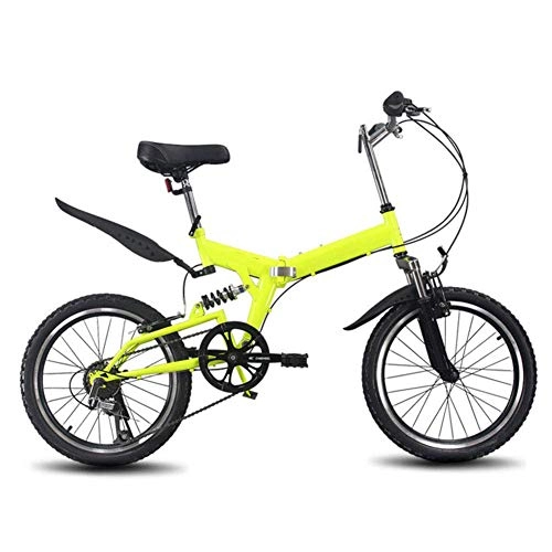 Folding Bike : QNMM Folding Bicycle Series, Great for City Riding and Commuting, 20-Inch Wheels, Yellow
