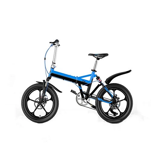 Folding Bike : QuXiaoMo Folding Bike, Unisex Ultralight Variable Speed Folding Mountain Bike, 20-inch Wheels, 7-speed, Aluminum Alloy Commute