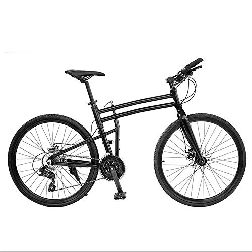 Folding Bike : QuXiaoMo Road Bike, Unisex, Folding, Adult, Ultra Light Aluminum Alloy, Flat Handle, 27 Speed, Variable Speed, Disc Brake, Racing Car Commute