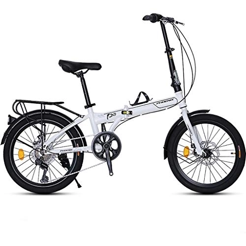 Folding Bike : QWASZ 26-inch 7-speed Folding Bicycle Women'S Light Work Adult Adult Ultra Light Variable Speed Portable Male Bicycle Folding Carrier Bicycle Bike