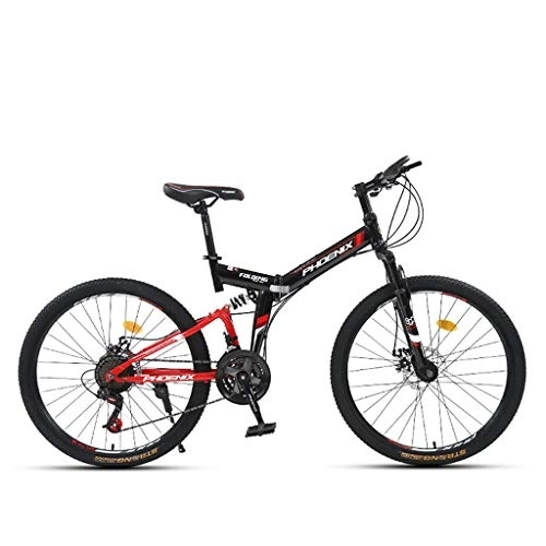 Folding Bike : QWASZ 26 Inch Mountain Bike 24-Speed Gears Adult Student Outdoors Sport Road Bikes Exercise Lightweight Folding Bicycle