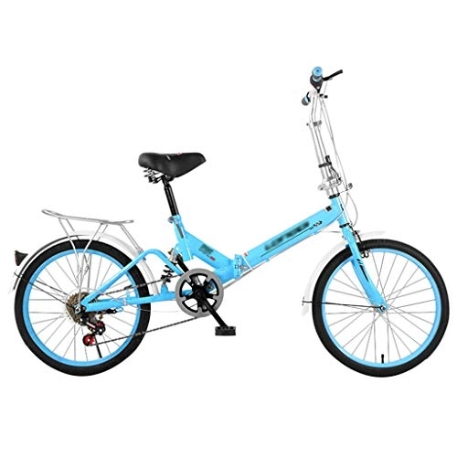 Folding Bike : QWASZ Folding Bicycle Portable Lightweight Foldable Bike 20 Inch ​​City Shock Absorber Bicycle for Adult Student Outdoors - Single Speed / Variable Speed