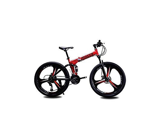 Folding Bike : QWE Mountain Bike Folding Bicycle, 26 Inch 27 Speed Variable Speed Off-Road Double Disc Brake Double Shock Absorption Adult Outdoor Riding