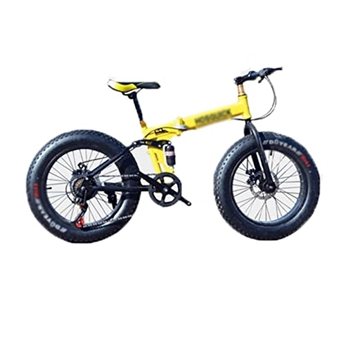 Folding Bike : QYTECzxc Mens Bicycle Frame Aluminum Alloy Mountain Road Bike Dual Disc Brakes Bicycles Fold Road Bike Variable Speed Bicycles (Color : Yellow)