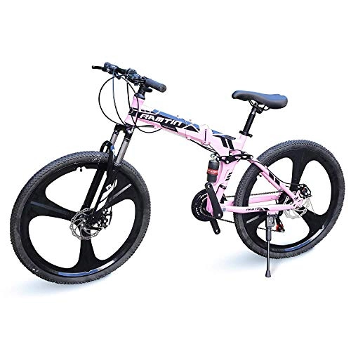 Folding Bike : ramtin bike Pink Folding 3 Spoke Alloy Rim Mountain Bicycle
