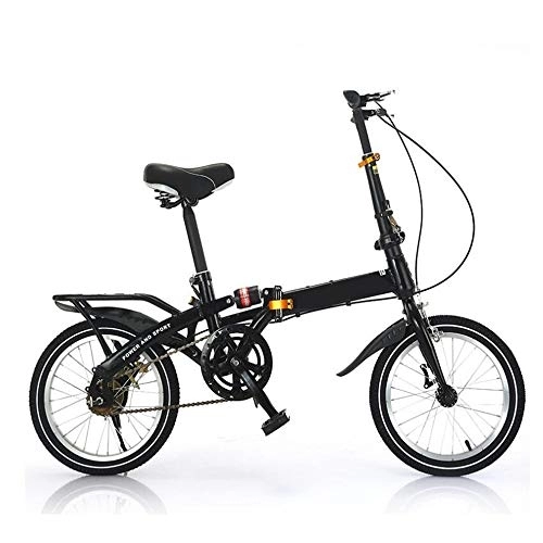 Folding Bike : RBH 20" Light Alloy Folding City Bicycle Mountain Bike 7 Speed Gear Transmission Lightweight Aluminum Frame Foldable - Suitable for Outdoor Cycling, Black