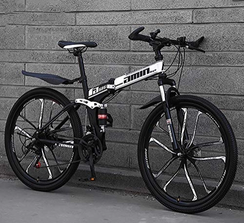Folding Bike : RICHLN Foldable Mountainbike 24 / 26 Inches, MTB Bicycle With Spoke Wheel, Lightweight Mountain Bikes Bicycles Black 24", 21 Speed