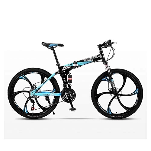 Folding Bike : Road Bikes Mountain Bicycle Folding Bike Road Men's MTB Bikes 24 Speed Bikes Wheels For Adult Womens Off-road Bike (Color : Blue, Size : 26in)