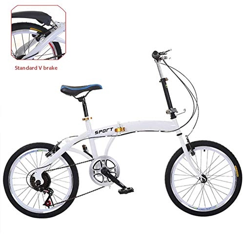 Folding Bike : Rong-- 20" Lightweight Folding Bike Alloy City Bicycle Shock-Absorbing Anti-Tire Bike for Male And Female Adult Lady Bike Double Brakes Front And Rear for Safe Travel Your Good Helper