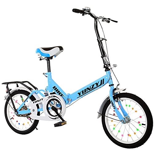 Folding Bike : ROYWY 16" Lightweight Alloy Folding City Bike Bicycle, Comfortable Mobile Portable Compact Lightweight Great Suspension Folding Bike for Men Women - Students and Urban Commuters / C