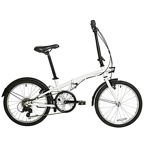 Folding Bike : ROYWY Folding Bike for Adults, Adult Mountain Bike, High-carbon Steel Frame Dual Full Suspension Dual Disc Brake, Outdoor Bicycle for Daily Use Trip Long Journey / white / 20inch