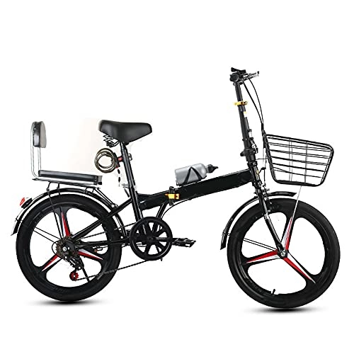 Folding Bike : ROYWY Folding Bike for Adults, Lightweight Mountain Bikes Bicycles Strong Alloy Frame with Disc brake, 20 inches / Black / 20inch
