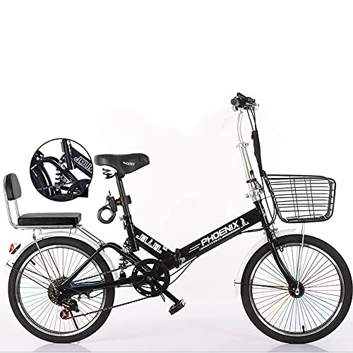 Folding Bike : ROYWY Folding Bike for Adults, Lightweight Mountain Bikes Bicycles Strong Alloy Frame with Disc brake, 20 inches suitable for 145-180cm / Black