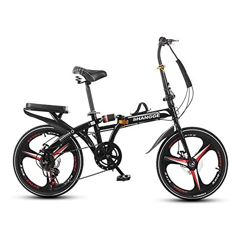 Folding Bike : RR-YRL 20-Inch Folding Bike, Portable Road Bike, Carbon Steel Frame, Sensitive Disc Brakes, Comfortable Shock Absorption, Black