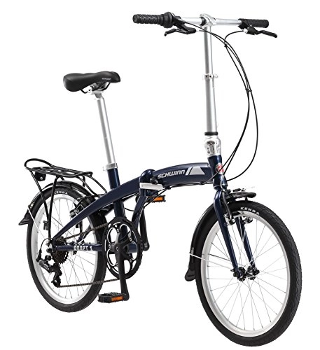 Folding Bike : Schwinn Adapt 1 7 Speed Folding Bike, Gloss Navy, 16" / One Size / 20