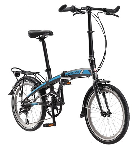 Folding Bike : Schwinn Adapt 2 8 Speed Folding Bike Matte Charcoal 20" Wheel, one size frame