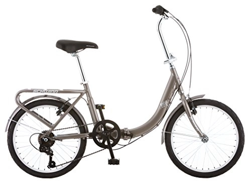 Folding Bike : Schwinn Loop 7 Speed Folding Bike, Titanium Silver, 16" / One Size / 20