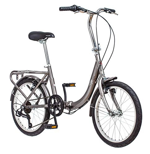 Folding Bike : Schwinn Unisex's Loop Adult Folding Bike, Silver, 20-Inch