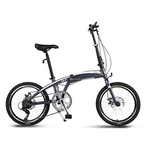 Folding Bike : SDZXC Adults Folding Bicycles, Student Folding Bicycles Aluminum Alloy Shimano 7 Speed Dual Disc Brakes Men And Women Foldable Bikes