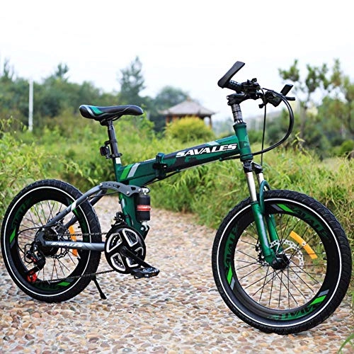 Folding Bike : SDZXC Children's Foldable Bikes, Student Folding Bicycles Lightweight Mountain Bike Shock Absorber 21 Speed Foldable Bikes