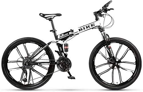 Folding Bike : SEESEE.U Foldable MountainBike 24 / 26 Inches, MTB Bicycle Foldable Mountain Bikes with Kettle frame Adjustable Seat for Women Men Girls Boys, 24-stage shift, 24inches