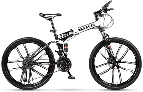 Folding Bike : SEESEE.U Foldable MountainBike 24 / 26 Inches, MTB Bicycle Foldable Mountain Bikes with Kettle frame Adjustable Seat for Women Men Girls Boys, 27-stage shift, 26inches