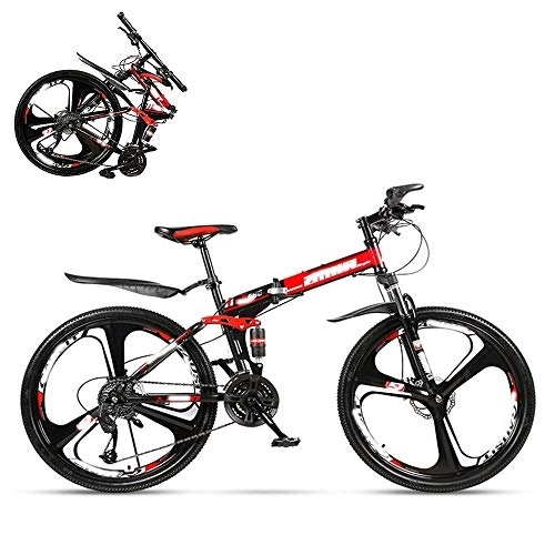 Folding Bike : SEESEE.U Folding Adult Bike, 26-inch Variable Speed Double Shock Absorption Off-road Racing, with Front Shock Lock, 4 Colors, Suitable for Height 165-185cm