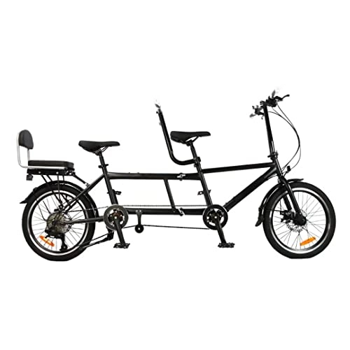 Folding Bike : ShuFFoop569 City Tandem Folding Bicycle Two-seater Parent-child Bicycle Foldable Disc Brake Traveling Bicycle Portable Bicycle Used for Meeting Friends, Biking Couples, Hiking and Vacationing