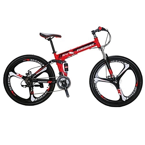 Folding Bike : SL Folding Bike G4 Mountain Bike 26 Inches 3-Spoke bike folding bicycle mountain bike red(RED)