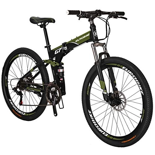 Folding Bike : SL-G7 MTB 21 Speed 27.5 Inches Spoke Wheels Folding Bike (GREEN)