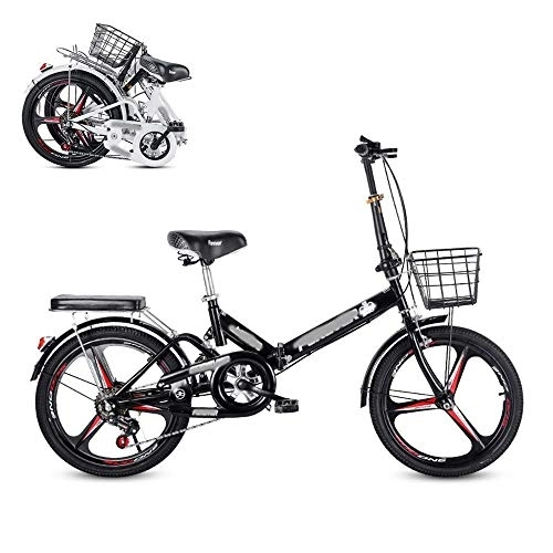 Folding Bike : SLRMKK Folding Adult Bicycle, 20-inch 6-speed Variable Speed Integrated Wheel, Free Installation Commuter Bicycle, Adjustable and Comfortable Seat Cushion