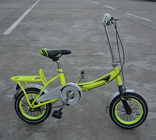 Folding Bike : Speed ? Bicycle 12 Inch 16 Inch 20 Inch Lightweight Adult Children's Bicycle Bike, Green-12in