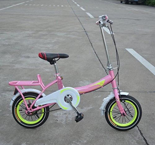 Folding Bike : Speed ? Bicycle 12 Inch 16 Inch 20 Inch Lightweight Adult Children's Bicycle Bike, Pink-12in