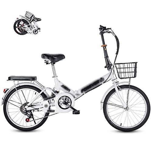 Folding Bike : STRTG Folding Bike, Adult Foldable Bicycle, 16 * 20inch Folding Outdoor Bicycle, for Adults, Women, Men, Mini Folding Bike with V Brake