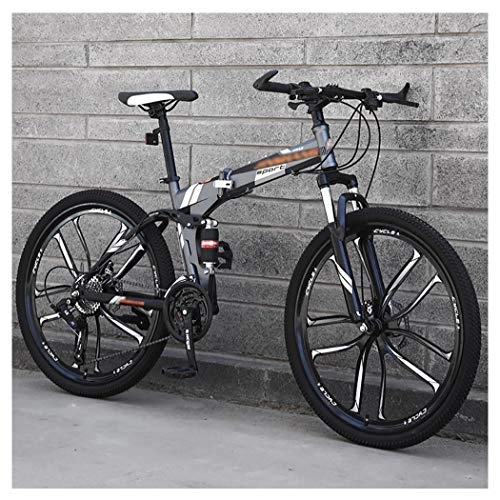Folding Bike : STRTG Folding Bike, Folding Outroad Bicycles, 21 * 24 * 27Speed Adult MTB Bikes, Foldable Mountain Bicycle, 24 * 26Inch Lightweight Foldable Bikes, Mini Folding Bike