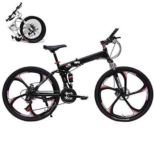 Folding Bike : STRTG Folding Outroad Bicycles, Adult MTB Foldable Bicycle, Folding Mountain Bike, Folding Mountain Bike, 21 * 24 * 27 * 30-Speed, 24 * 26-inch Wheels Outdoor Bicycle