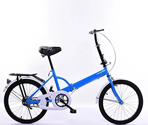 Folding Bike : Student Car Folding Car Folding Bicycle High-end Gifts Bicycle 20-inch Portable Bicycle Cycling Cross-country Bike, Blue-20in