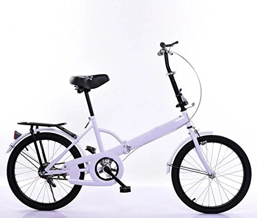Folding Bike : Student Car Folding Car Folding Bicycle High-end Gifts Bicycle 20-inch Portable Bicycle Cycling Cross-country Bike, White-20in