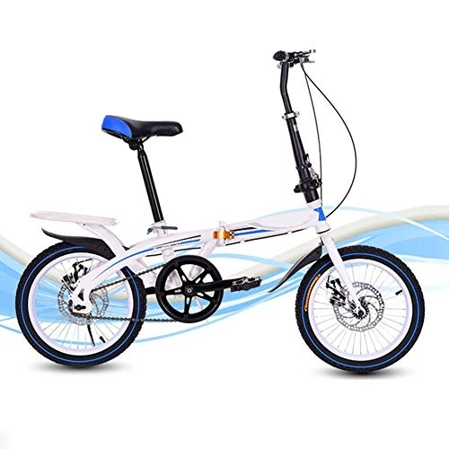 Folding Bike : SYCHONG 6 Inch Folding Bike, Driving Mini Bicycle, Portable Male And Female Bicycle Front And Rear Disc Brakes, Blue