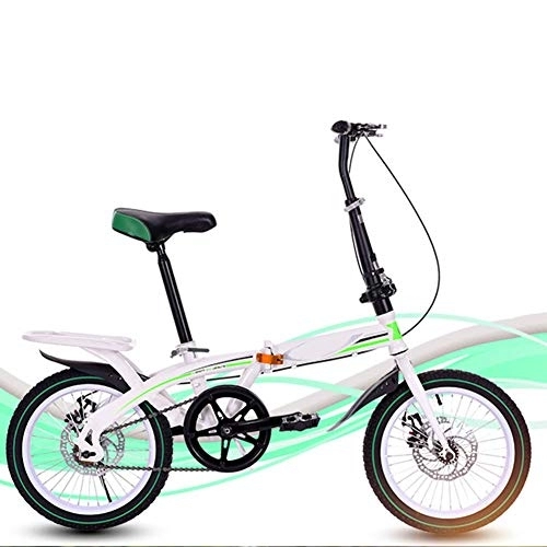 Folding Bike : SYCHONG 6 Inch Folding Bike, Driving Mini Bicycle, Portable Male And Female Bicycle Front And Rear Disc Brakes, Green