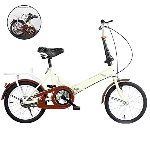 Folding Bike : SYCHONG Folding Bicycle 16 Inch Male And Female for Adults Ultralight Children Portable Small Road Bike, A